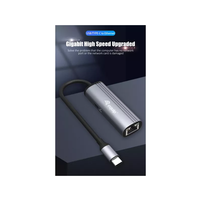 Adaptador Equip USB-C para RJ45 Gigabit + PD USB Type-C 100W