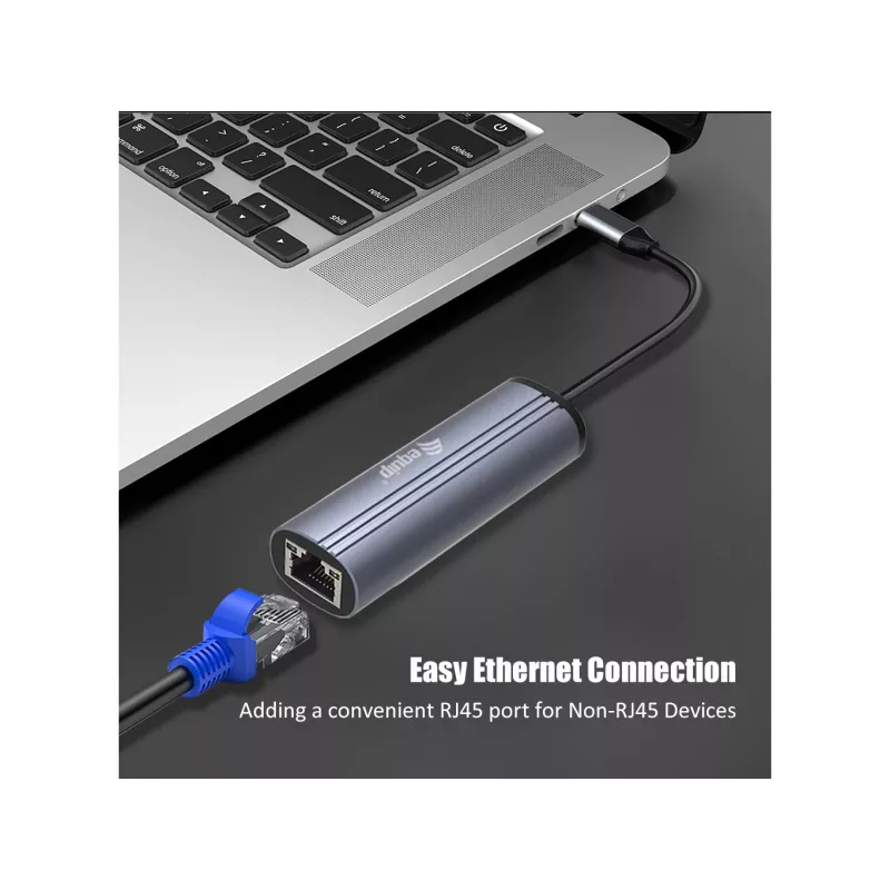 Adaptador Equip USB-C para RJ45 Gigabit + PD USB Type-C 100W