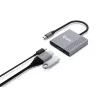 Equip 133488 adaptador 3 em 1 de USB-C para HDMI / USB-A / USB PD, USB 3.2 Gen 1 (3.1 Gen 1), 4K/60 Hz, 100 W PD, alumínio, preto/cinzento