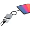Equip 133488 adaptador 3 em 1 de USB-C para HDMI / USB-A / USB PD, USB 3.2 Gen 1 (3.1 Gen 1), 4K/60 Hz, 100 W PD, alumínio, preto/cinzento