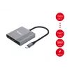 Equip 133488 adaptador 3 em 1 de USB-C para HDMI / USB-A / USB PD, USB 3.2 Gen 1 (3.1 Gen 1), 4K/60 Hz, 100 W PD, alumínio, preto/cinzento