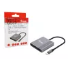 Equip 133488 adaptador 3 em 1 de USB-C para HDMI / USB-A / USB PD, USB 3.2 Gen 1 (3.1 Gen 1), 4K/60 Hz, 100 W PD, alumínio, preto/cinzento