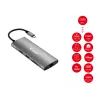 Adaptador multifunções Equip USB-C 9-em-1, HDMI 4K/60Hz, Gigabit-LAN, USB 3.2 GEN1, SD/TF, 100W USB PD