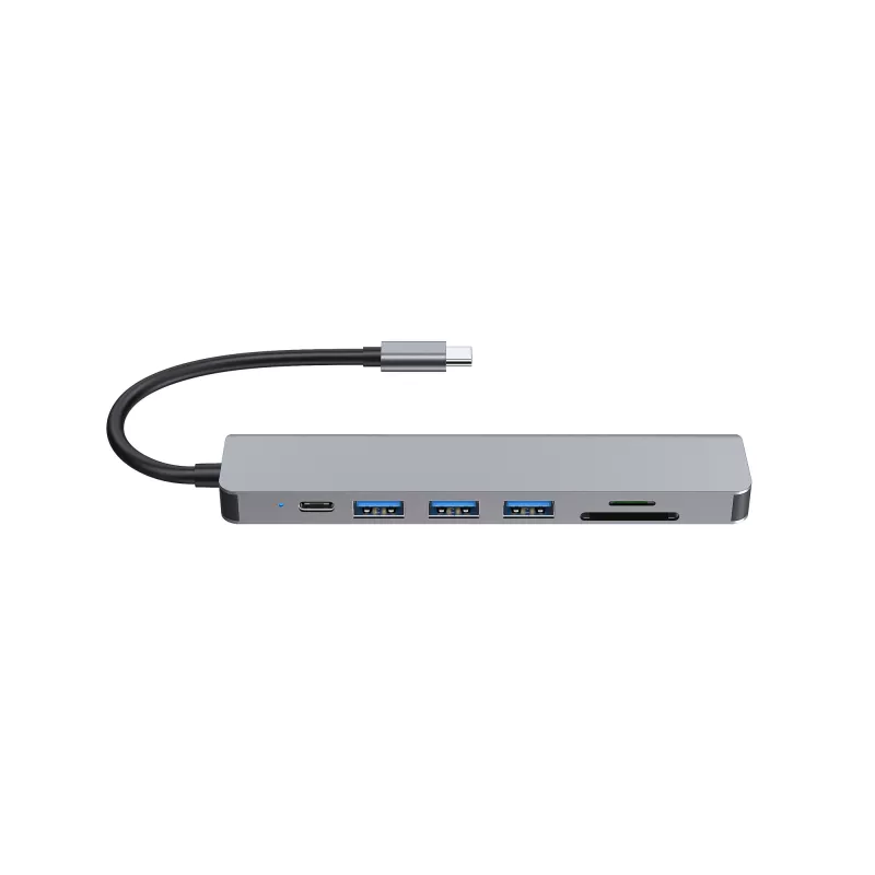 Adaptador multifunções Equip USB-C 7-em-1, HDMI 4K/60Hz, USB 3.2 Gen1 x3, TF/Micro SD, 100W USB PD