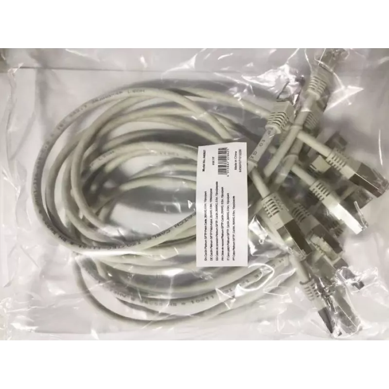 Cabo de rede Equip Cat.6A Platinum S/FTP, cinzento, 0,5 m, 10 unid./conjunto