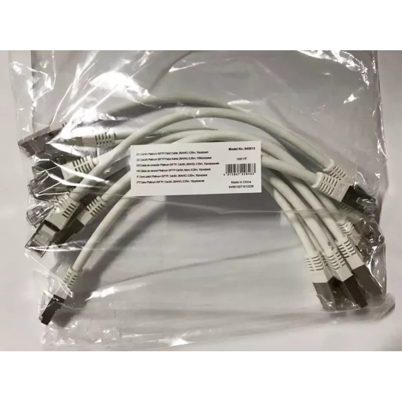 Cabo de rede Equip Cat.6A Platinum S/FTP, branco, 0,25 m, conjunto de 10