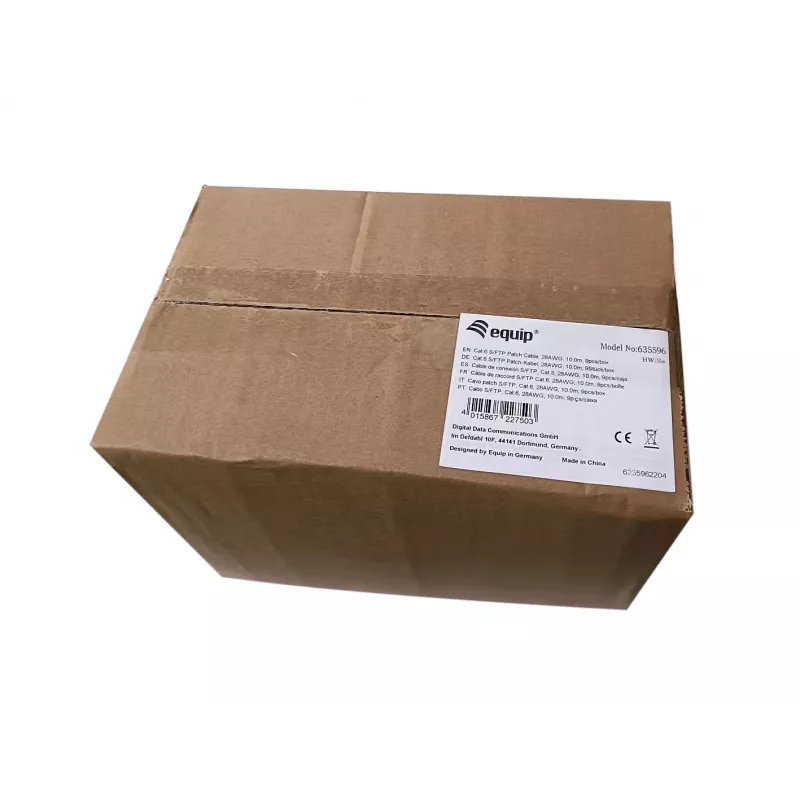 Cabo patch Equip Cat.6 S/FTP, 10,0 m, preto, conjunto de 9, 10 m, Cat6, S/FTP (S-STP), RJ-45, RJ-45, preto