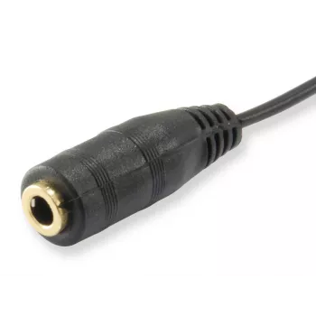 Cabo divisor de áudio Equip, preto, 3,5 mm, 2 x 3,5 mm, conector fêmea, ficha, policloreto de vinilo (PVC)