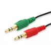 Cabo divisor de áudio Equip, preto, 3,5 mm, 2 x 3,5 mm, conector fêmea, ficha, policloreto de vinilo (PVC)