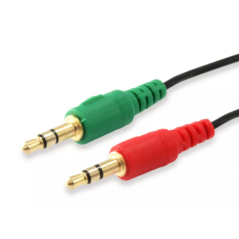 Cabo divisor de áudio Equip, preto, 3,5 mm, 2 x 3,5 mm, conector fêmea, ficha, policloreto de vinilo (PVC)