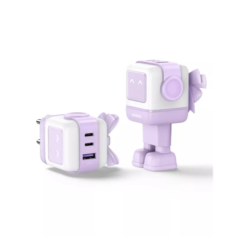 Ugreen Nexode RG 65W 3 portas GaN computador móvel, telemóvel, rato, portátil, powerbank, telefone rosa carregamento rápido AC interior
