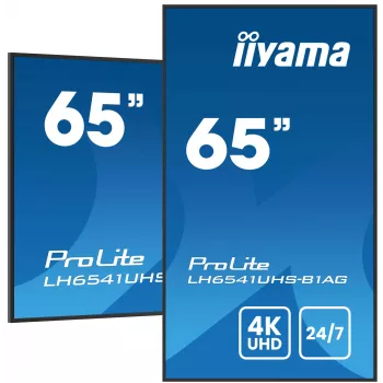 Ecrã de sinalização iiyama LH6541UHS-B1AG 163,8 cm (64,5 polegadas) LCD 500 cd/m² 4K Ultra HD preto 24/7