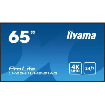 Ecrã de sinalização iiyama LH6541UHS-B1AG 163,8 cm (64,5 polegadas) LCD 500 cd/m² 4K Ultra HD preto 24/7