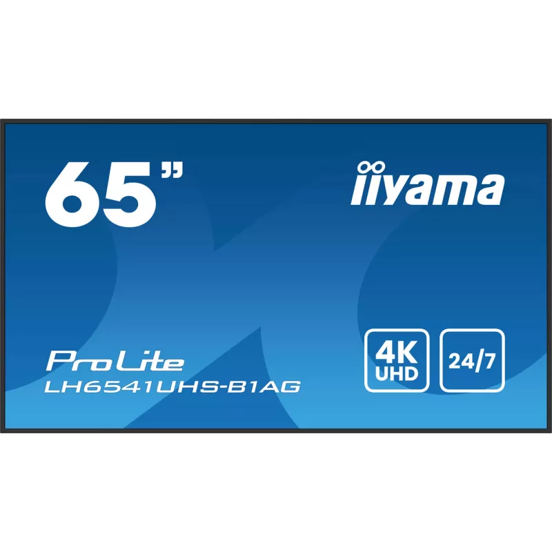Ecrã de sinalização iiyama LH6541UHS-B1AG 163,8 cm (64,5 polegadas) LCD 500 cd/m² 4K Ultra HD preto 24/7