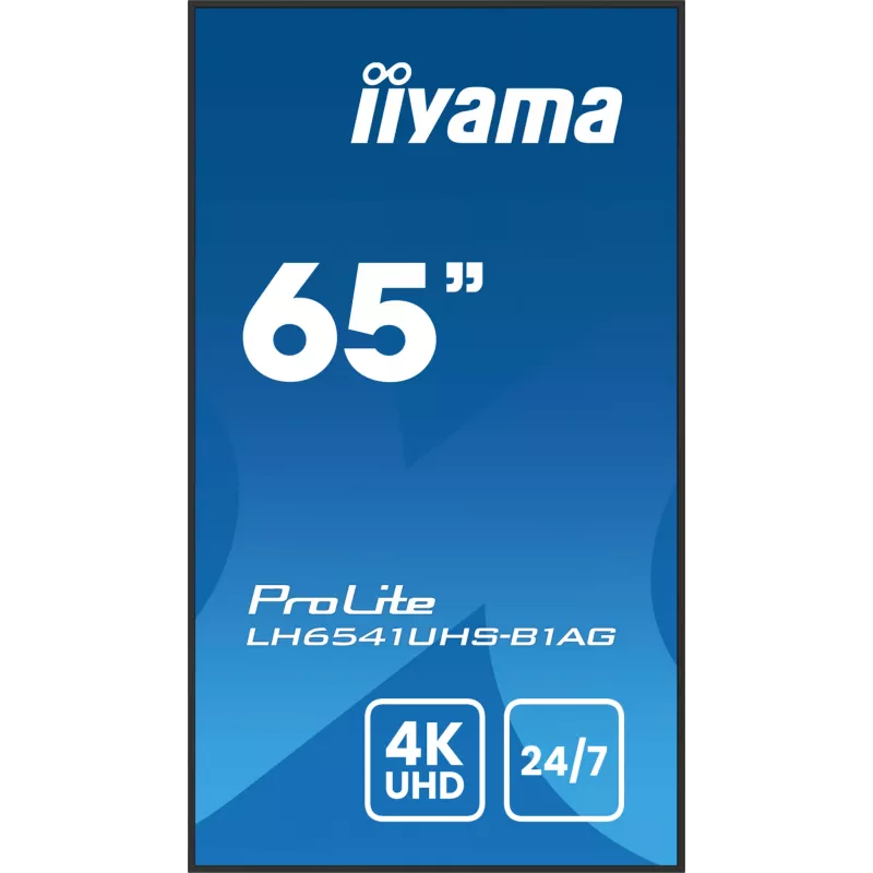 Ecrã de sinalização iiyama LH6541UHS-B1AG 163,8 cm (64,5 polegadas) LCD 500 cd/m² 4K Ultra HD preto 24/7