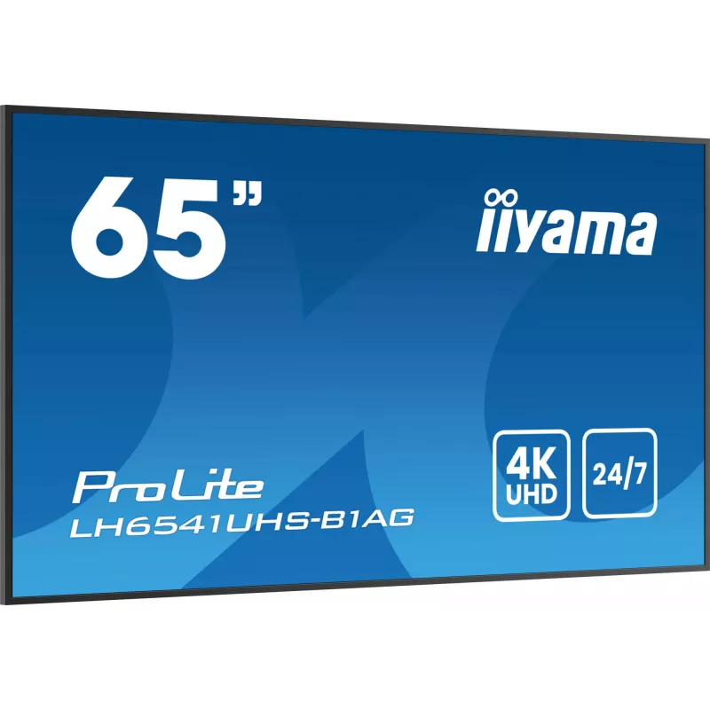 Ecrã de sinalização iiyama LH6541UHS-B1AG 163,8 cm (64,5 polegadas) LCD 500 cd/m² 4K Ultra HD preto 24/7