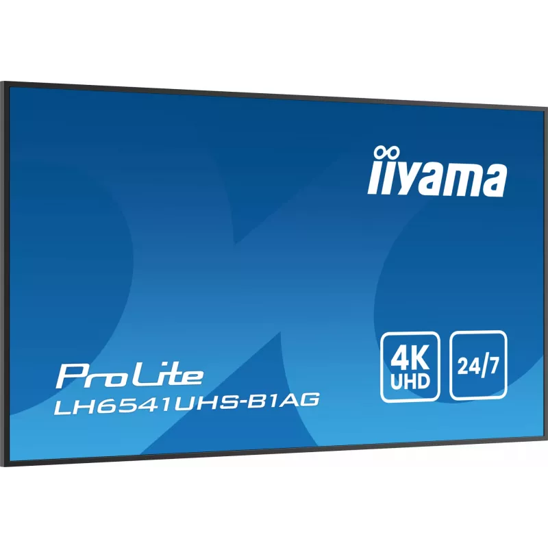 Ecrã de sinalização iiyama LH6541UHS-B1AG 163,8 cm (64,5 polegadas) LCD 500 cd/m² 4K Ultra HD preto 24/7
