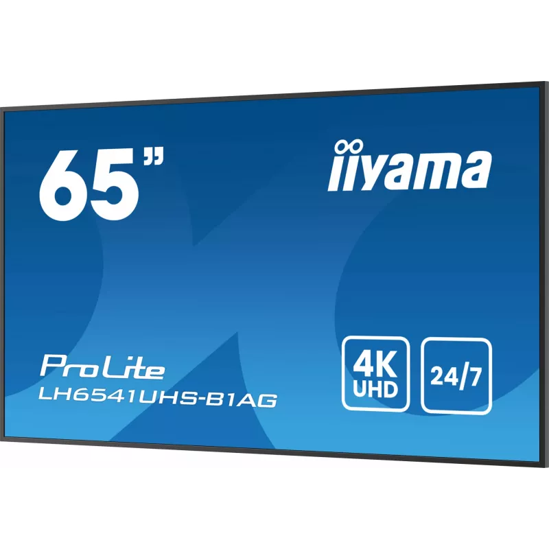 Ecrã de sinalização iiyama LH6541UHS-B1AG 163,8 cm (64,5 polegadas) LCD 500 cd/m² 4K Ultra HD preto 24/7