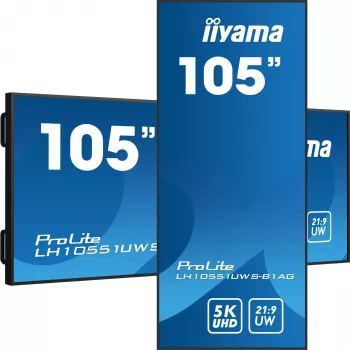 Ecrã de sinalização iiyama LH10551UWS-B1AG ecrã plano de sinalização digital 2,67 m (105 polegadas) LED 500 cd/m² UltraWide 5K HD preto 24/7