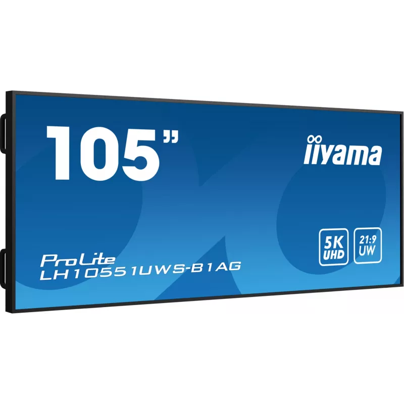 Ecrã de sinalização iiyama LH10551UWS-B1AG ecrã plano de sinalização digital 2,67 m (105 polegadas) LED 500 cd/m² UltraWide 5K HD preto 24/7