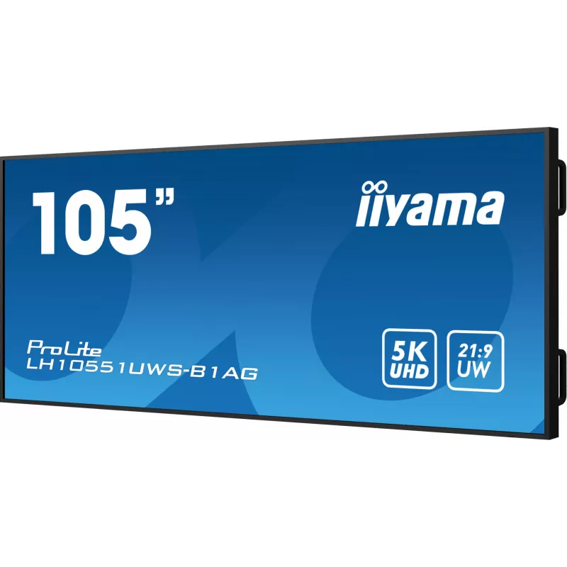 Ecrã de sinalização iiyama LH10551UWS-B1AG ecrã plano de sinalização digital 2,67 m (105 polegadas) LED 500 cd/m² UltraWide 5K HD preto 24/7