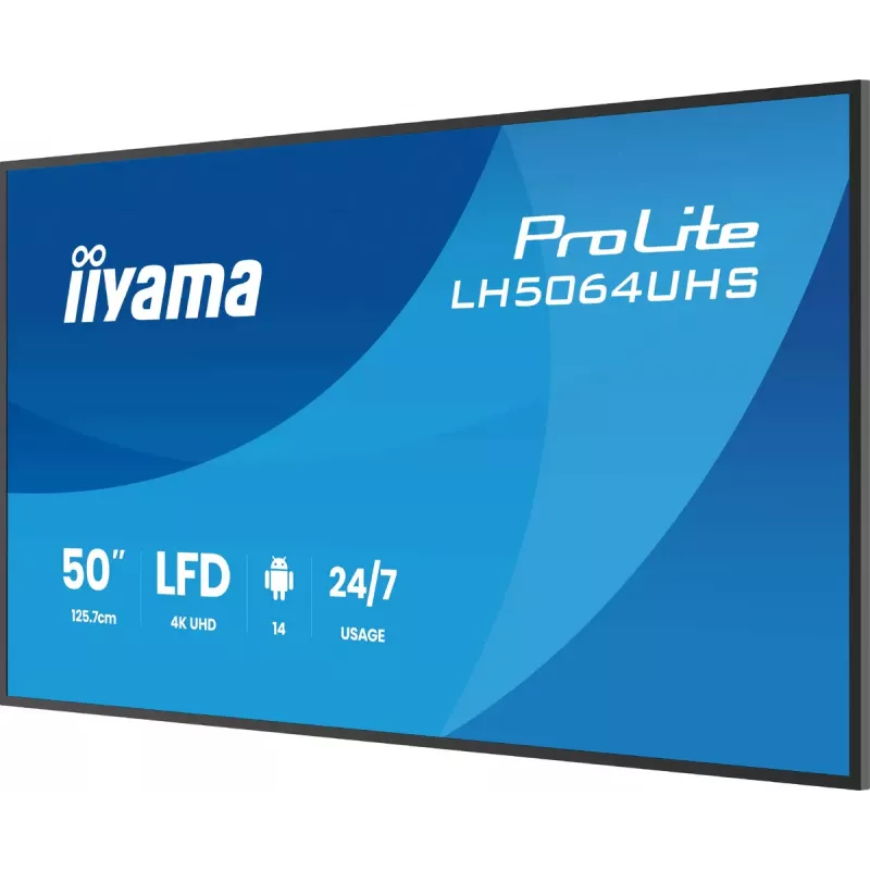 Ecrã plano de sinalização digital iiyama LH7564UHS-B1AG 75 polegadas 4K Ultra HD