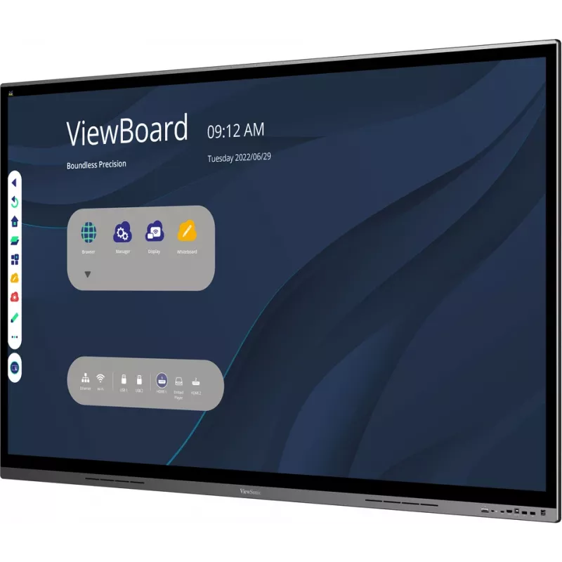 Ecrã de sinalização Viewsonic IFP7562 ecrã interativo plano 190,5 cm (75 polegadas) LED Wi-Fi 350 cd/m² 4K Ultra HD preto ecrã tátil processador integrado Android