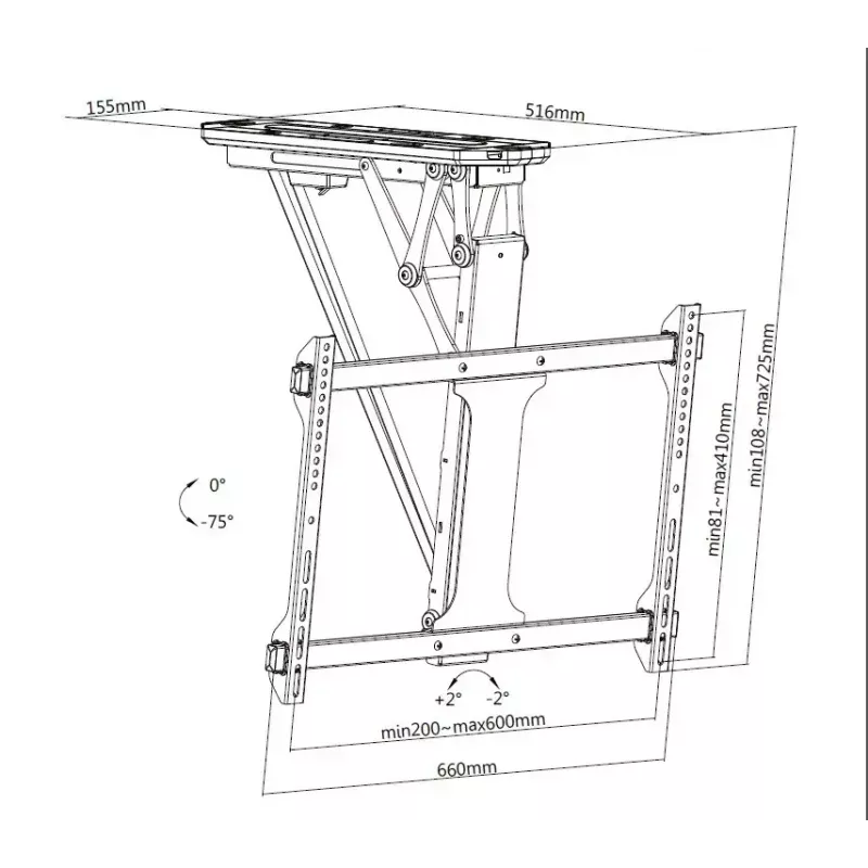 Suporte de teto motorizado para TV Equip de 32