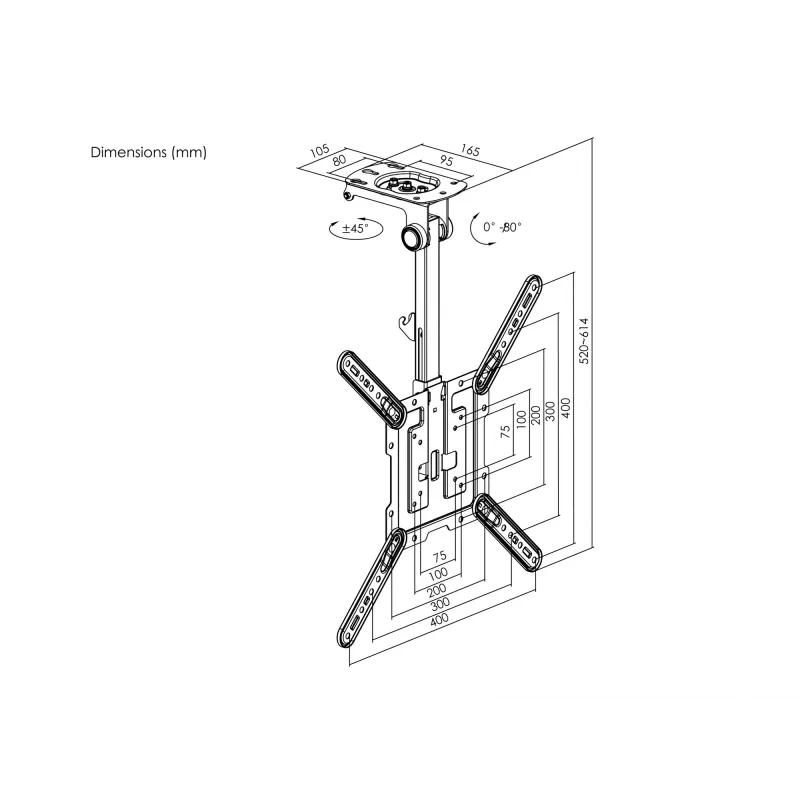 Suporte de teto para TV Equip de 23