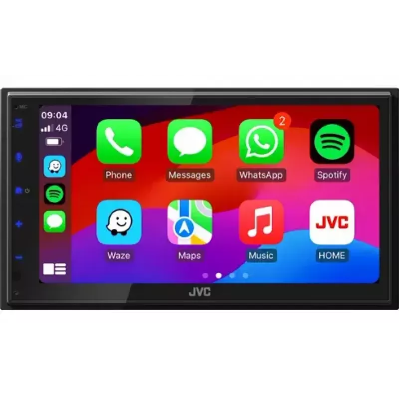 JVC KW-M595DBT auto-rádio multimédia 2 DIN, ecrã tátil de 6,8 polegadas, DAB+, Apple CarPlay, Android Auto, Wi-Fi, 22 W, preto