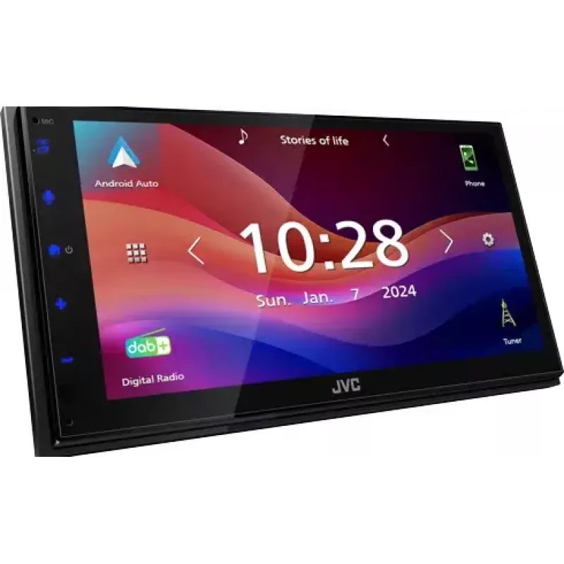 JVC KW-M595DBT auto-rádio multimédia 2 DIN, ecrã tátil de 6,8 polegadas, DAB+, Apple CarPlay, Android Auto, Wi-Fi, 22 W, preto