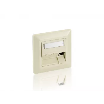 Placa de cobertura alemã Equip 3 portas, branco puro, branco, plástico ABS, alumínio, convencional, qualquer marca, RJ-45, 80 mm
