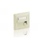 Placa de cobertura alemã Equip 3 portas, branco puro, branco, plástico ABS, alumínio, convencional, qualquer marca, RJ-45, 80 mm
