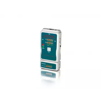 Equip Testador de cabos, BNC, RCA, RJ-11, RJ-12, RJ-45, verde, cinzento, 65 mm, 28 mm, 135 mm, 130 g