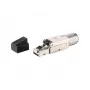 Equip Ficha RJ45 sem ferramentas Cat 8.1 5 unid./conjunto preto aço inoxidável macho