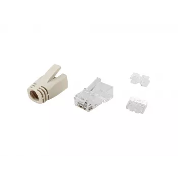 Equip Conjunto de fichas RJ45 Cat.6A 100 unid. transparente branco