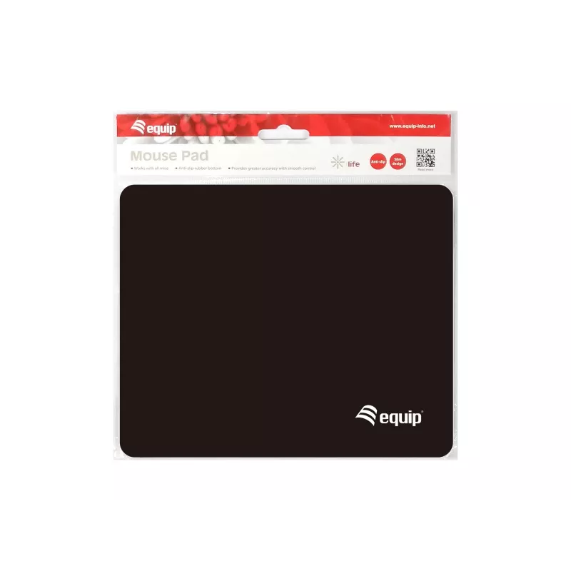 Equip Tapete de rato, preto, liso, nylon, borracha, base antiderrapante