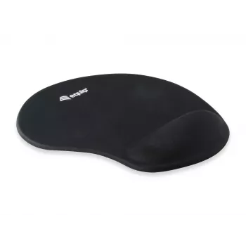 Equip Tapete de rato em gel, preto, liso, tecido, gel, poliuretano, apoio de pulso, base antiderrapante