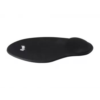 Equip Tapete de rato em gel, preto, liso, tecido, gel, poliuretano, apoio de pulso, base antiderrapante