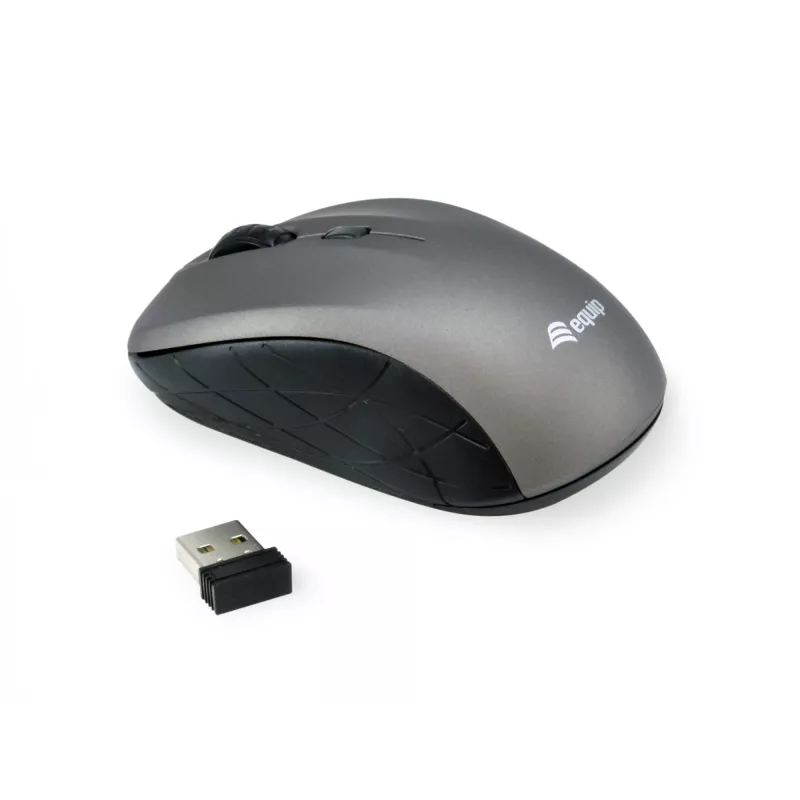 Equip Rato ótico mini sem fios, ambidestro, ótico, RF sem fios, 1600 DPI, cinzento