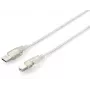 Cabo USB 2.0 tipo A para tipo B Equip 128653 1,0 m transparente prateado