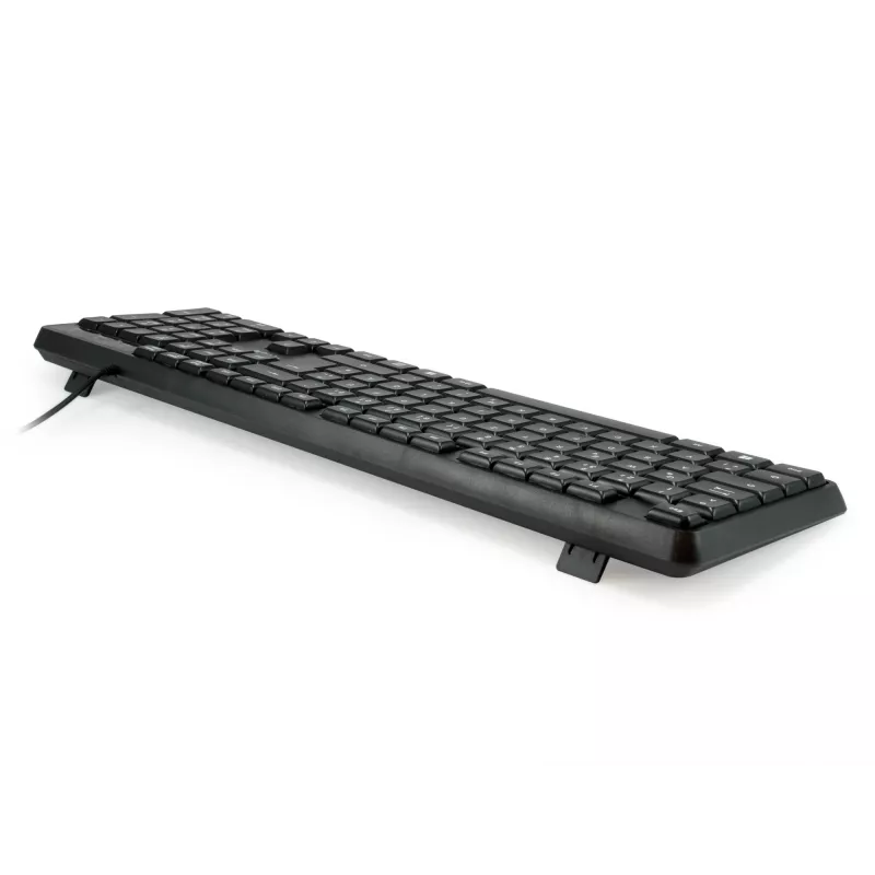 Equip Teclado USB com fios, layout US/internacional (QWERTY), tamanho completo (100%), com fios, USB, QWERTY, preto