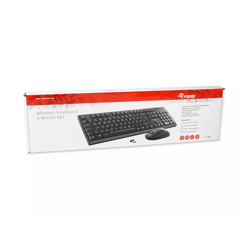 Equip Conjunto de teclado e rato sem fios, layout IT