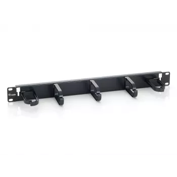 Painel de gestão de cabos para montagem em rack 19 polegadas Equip, preto (RAL 9005)