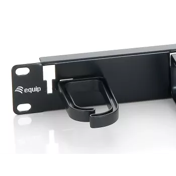 Painel de gestão de cabos para montagem em rack 19 polegadas Equip, preto (RAL 9005)