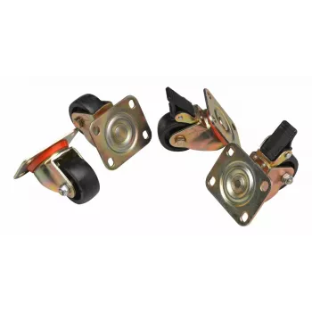 Rodízios giratórios Equip EZW-2 preto 60mm para armários Flex