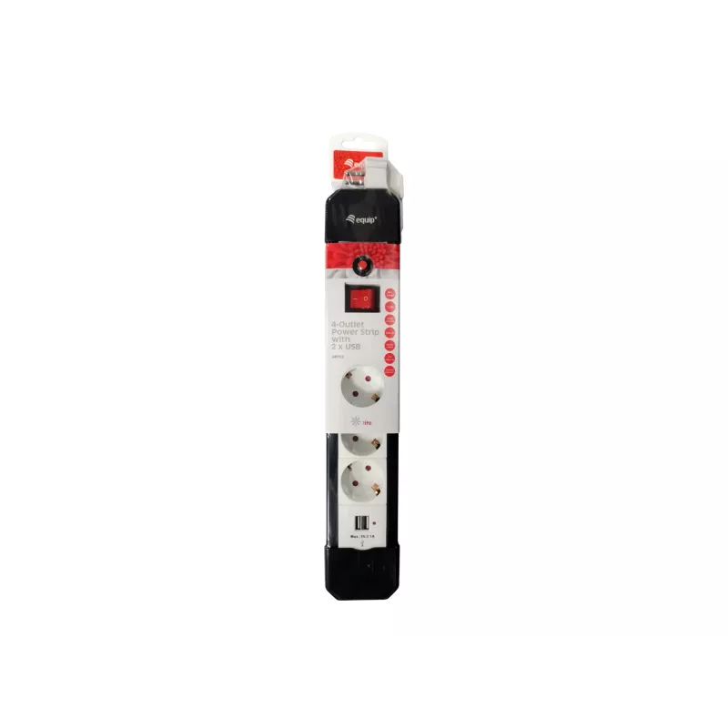 Extensão elétrica Equip 245553 1,5 m 4 saídas AC para interior preto, branco