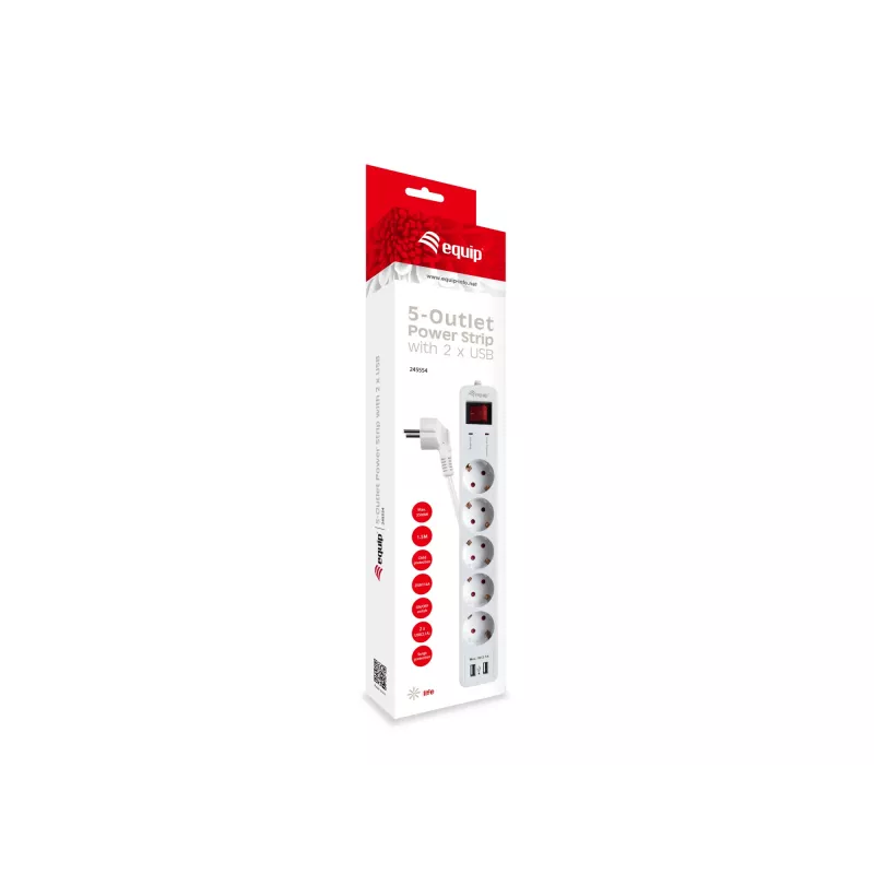 Régua de tomadas Equip 245554 1,8 m 5 saídas AC para interior branco