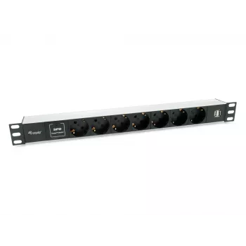 Unidade de distribuição de energia (PDU) Equip 333315 7 saídas AC 1U preto, prateado