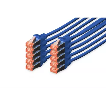 Cabo patch DIGITUS - CAT6 - S/FTP - Snagless - Cu - 5m - azul - pack de 10